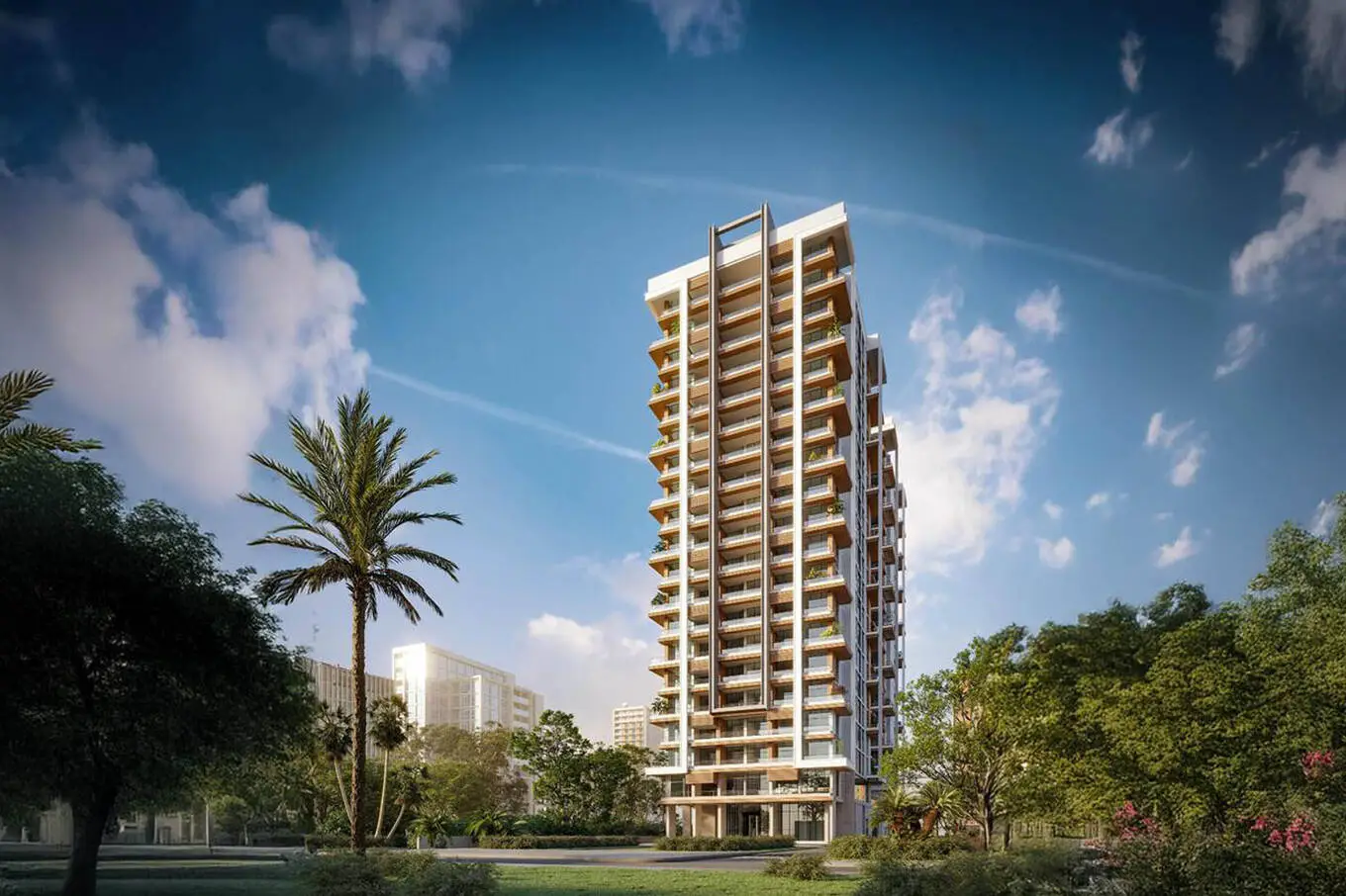 Residential tower exterior shown in the AL SEEB "Royal Regency Suites" catalogue, Business Bay, Dubai