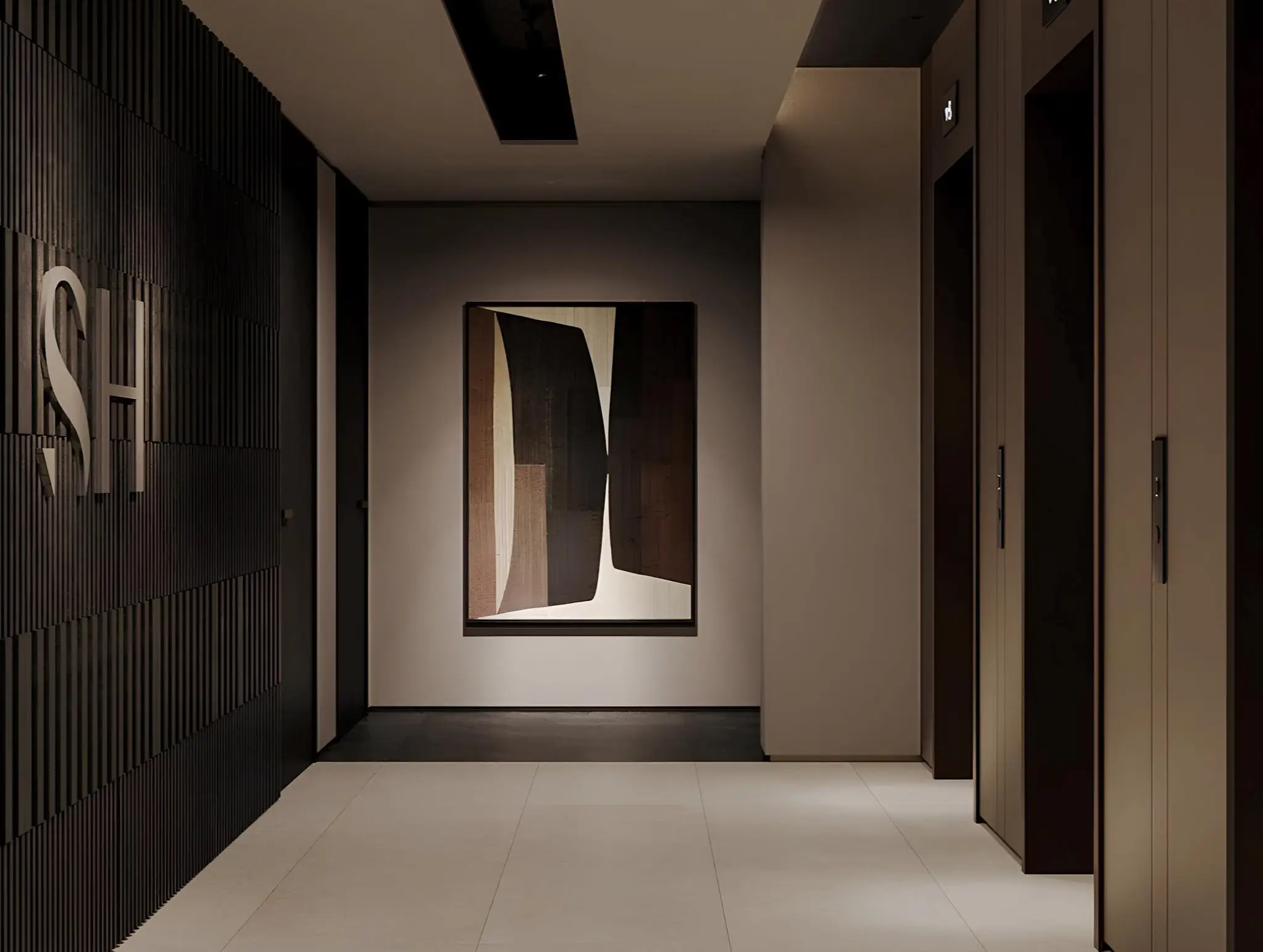 Interior corridor shown in the SHARAFI DEVELOPMENTS "Marea Residences" project catalogue, Dubai Islands, Dubai
