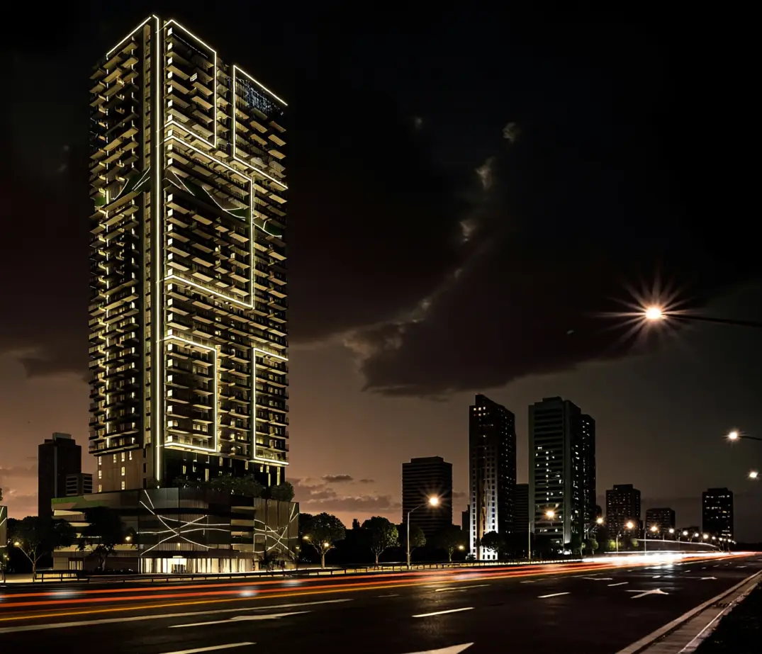 Residential Exterior shown in the URBAN WELLNESS "Tranquil Wellness Residences" project catalogue, Jumeirah Village Triangle (JVT), Dubai