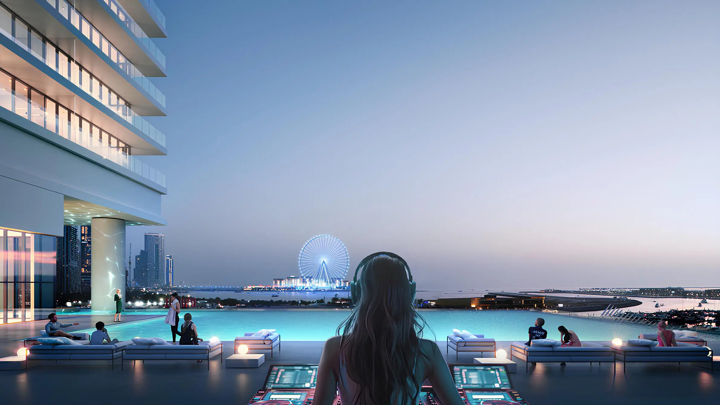 Pool shown in the ARADA PROPERTIES "W Residences Tower 3 at Dubai Harbour" project catalogue, Dubai Harbour, Dubai