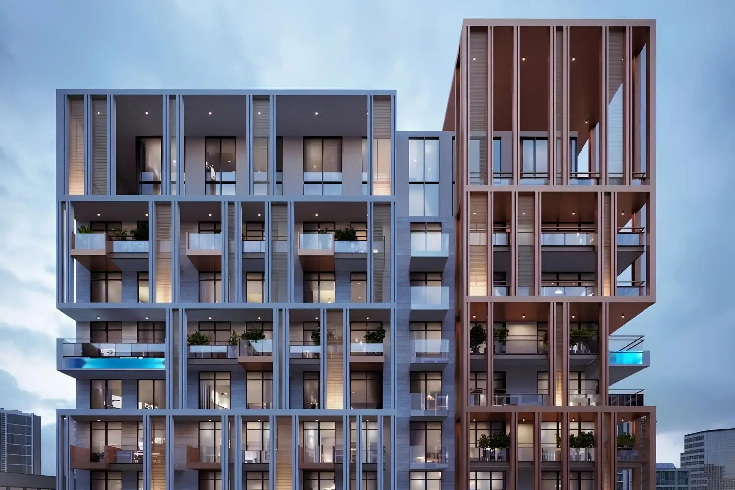 Residential Exterior shown in the AB DEVELOPERS "AB Cavalier" project catalogue, Jumeirah Village Circle (JVC), Dubai