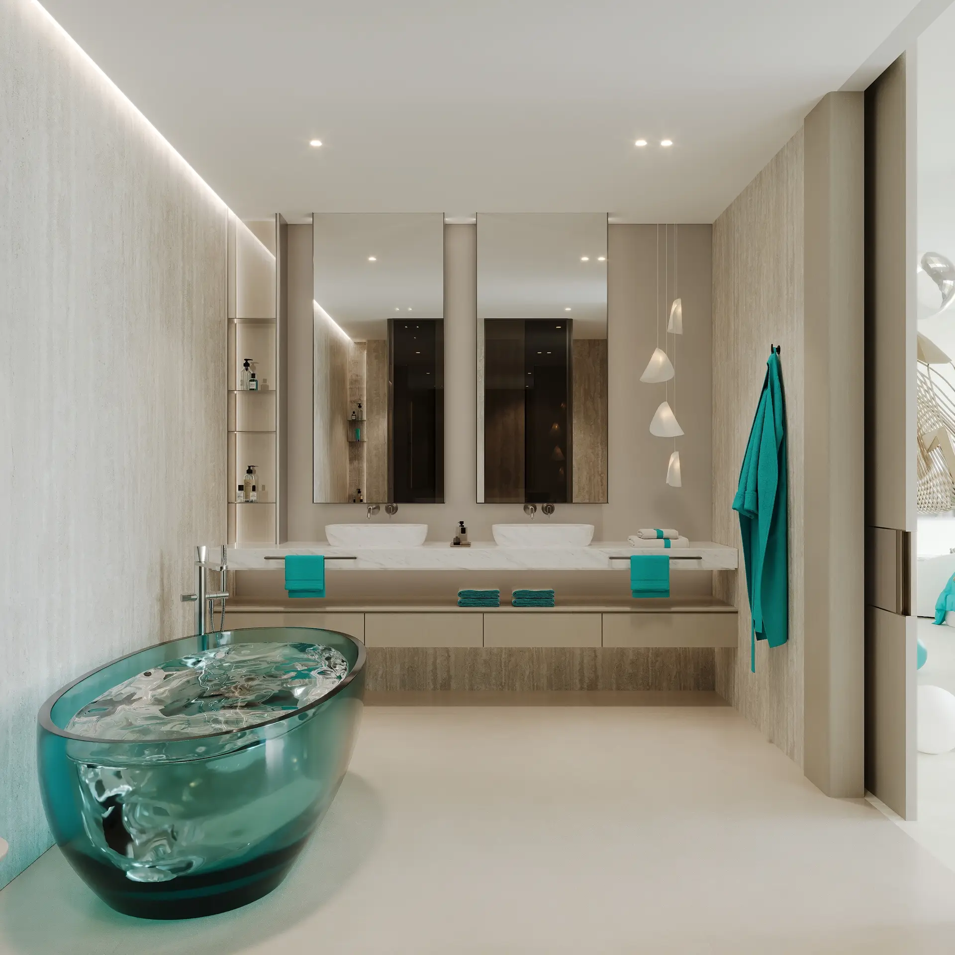 Bathroom shown in the REEF LUXURY DEVELOPMENTS "REEF 997" project catalogue, Dubai Islands, Dubai