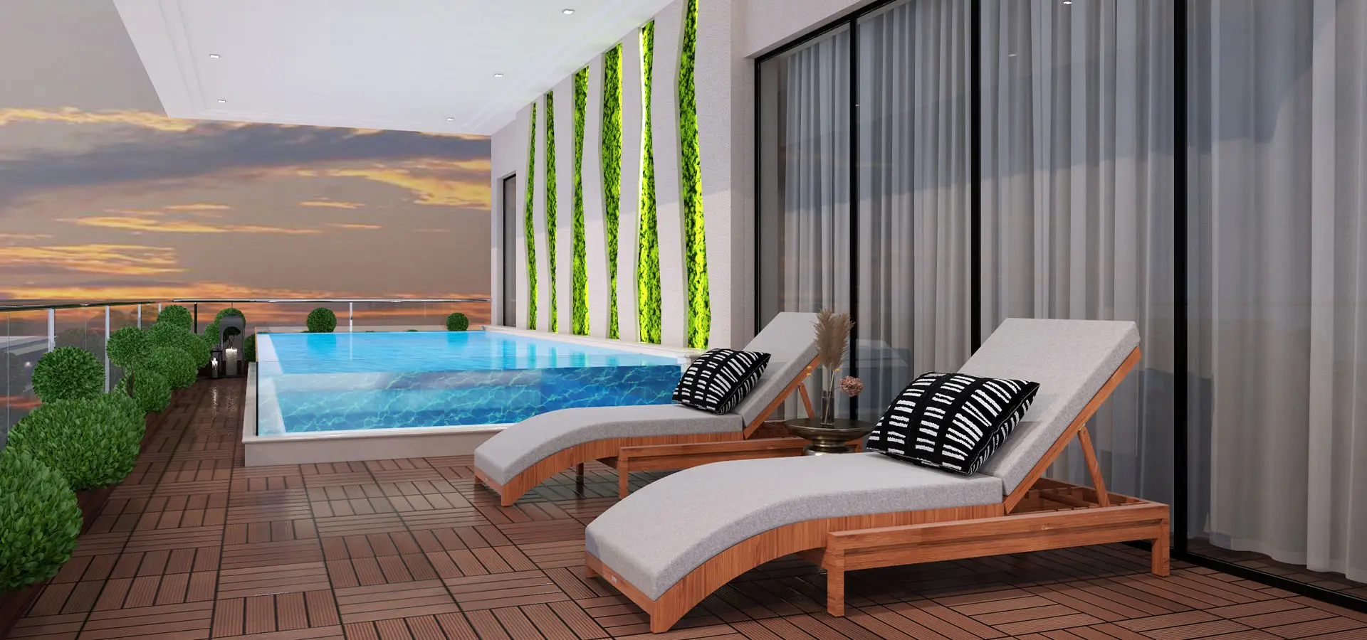 Pool shown in the DANUBE "Gemz" project catalogue, Al Furjan, Dubai
