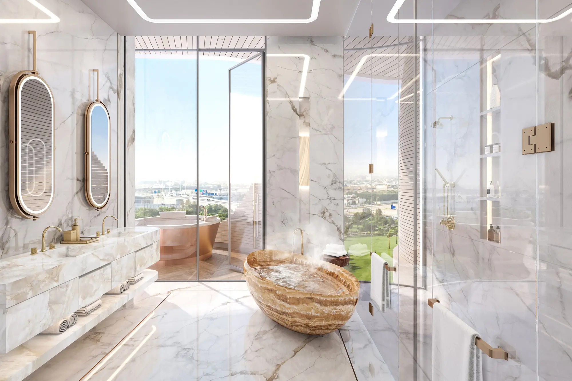 Bathroom shown in the AHS PROPERTIES "One Canal" project catalogue, Safa Park, Dubai