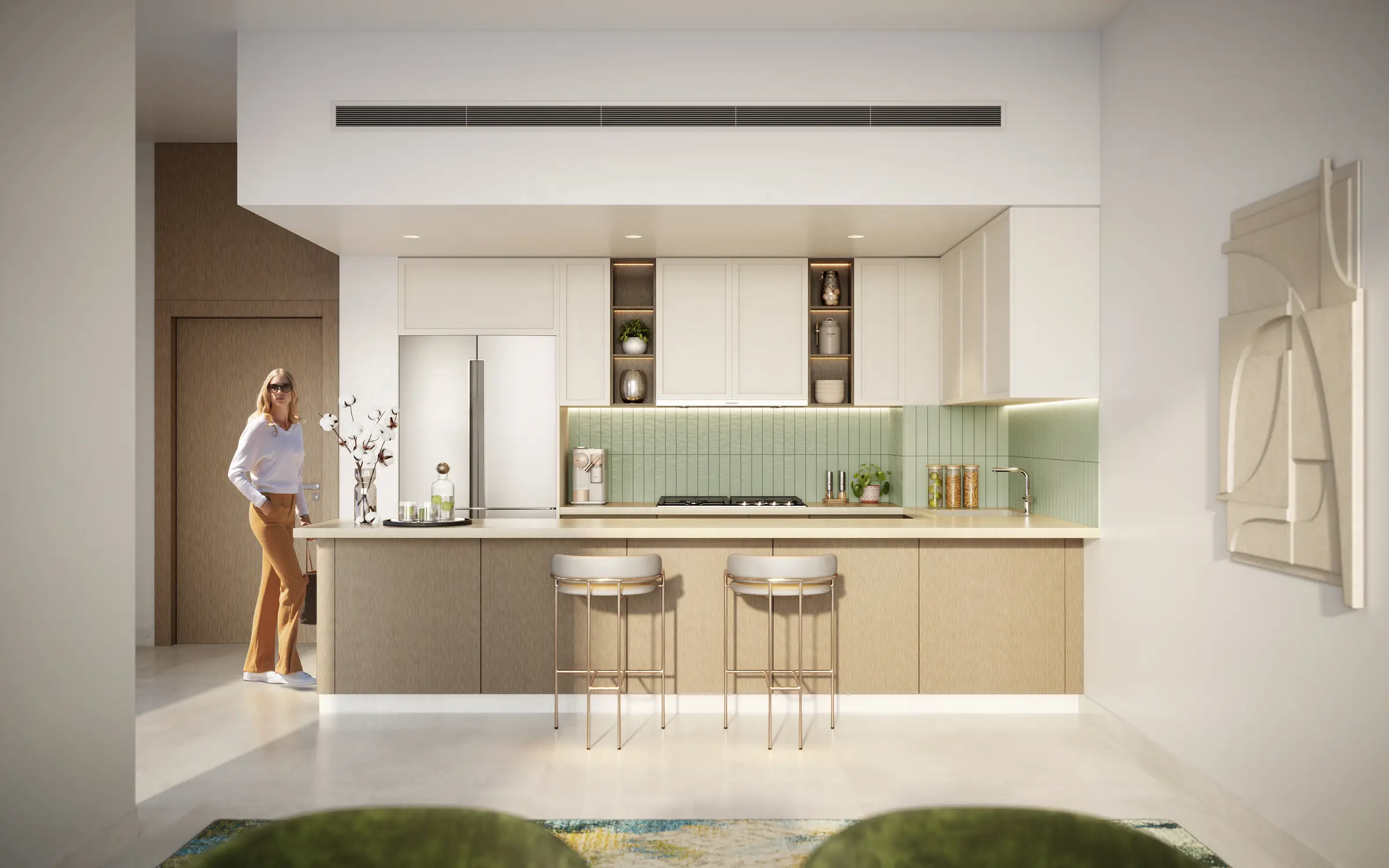 Kitchen shown in the DEYAAR DEVELOPMENT "Eleve" project catalogue, Downtown Jebel Ali, Dubai