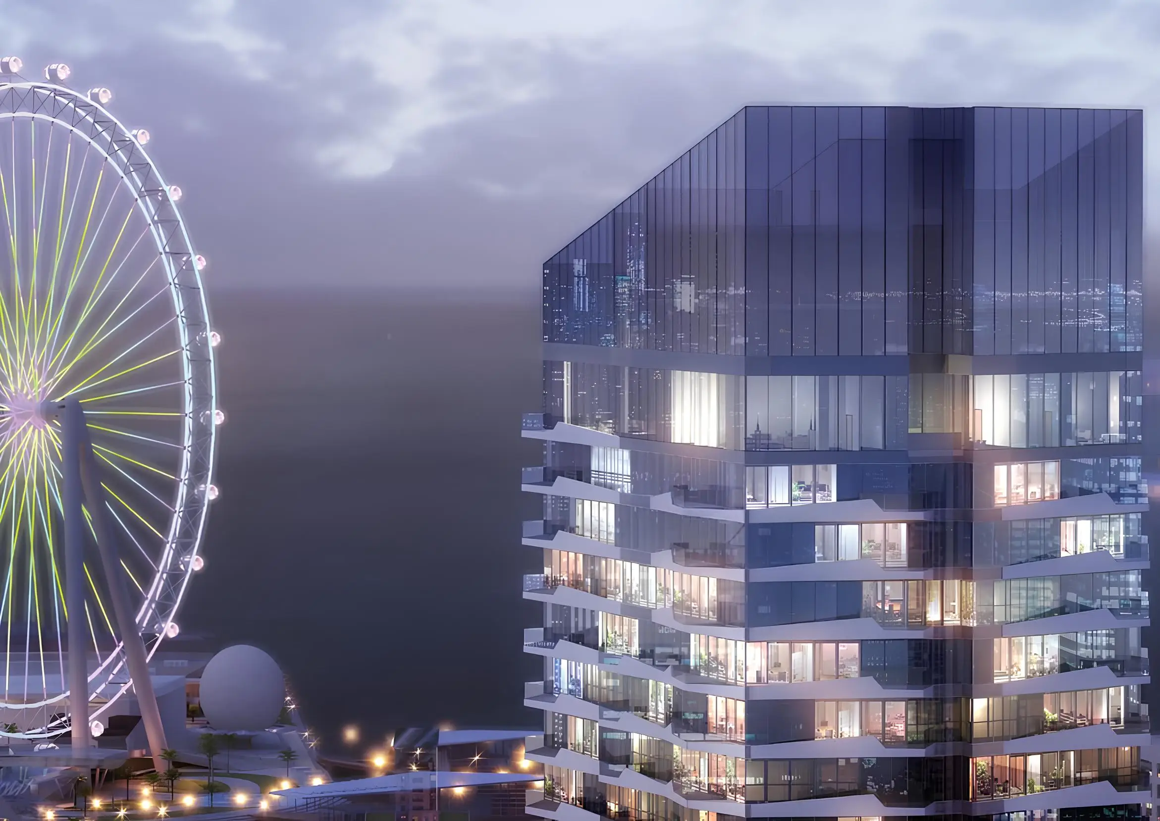 Illustrative tower and waterfront outlook shown in the SCOPE INVESTMENT "Stella Maris Tower" catalogue, Dubai Marina, Dubai