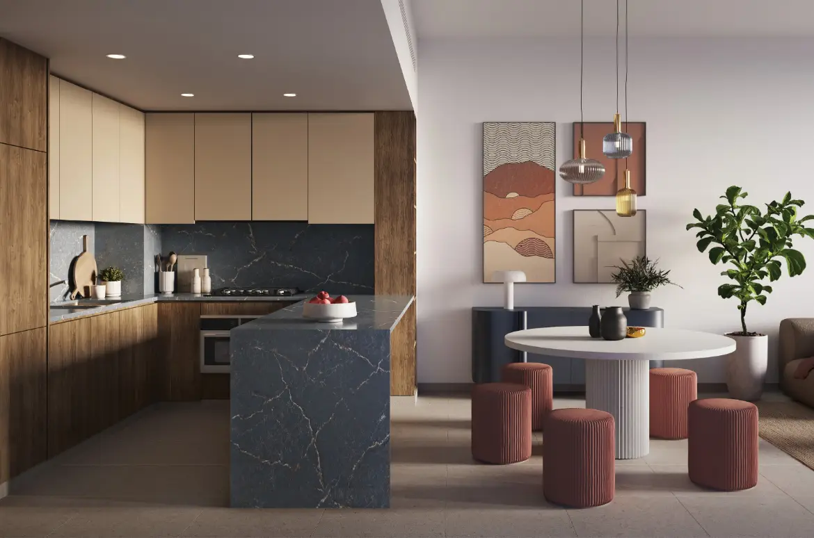Residential Interior shown in the MAJID AL FUTTAIM "Ghaf Woods Distrikt 3" project catalogue, Wadi Al Safa 4, Dubai