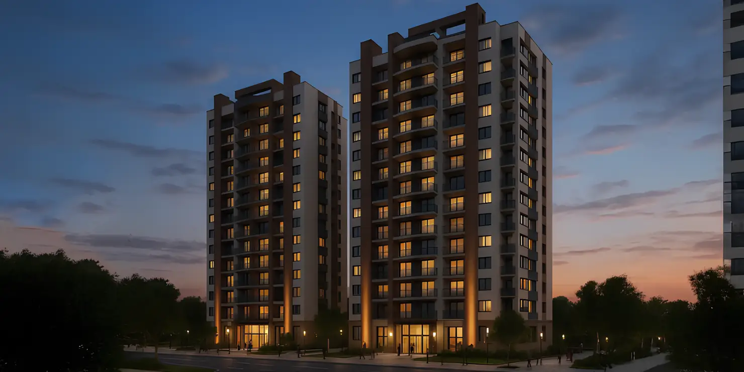 Residential Exterior shown in the MARS STAR REAL ESTATE DEVELOPMENT "Mars Residences" project catalogue, Dubai Sports City, Dubai