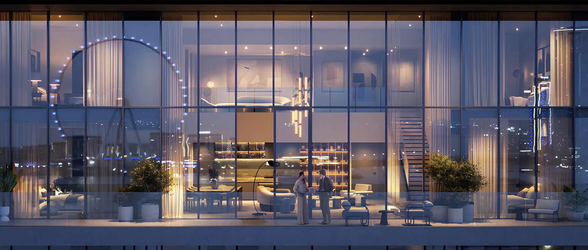 Residential tower terraces shown in the ARADA W Residences project catalogue, Dubai Harbour, Dubai