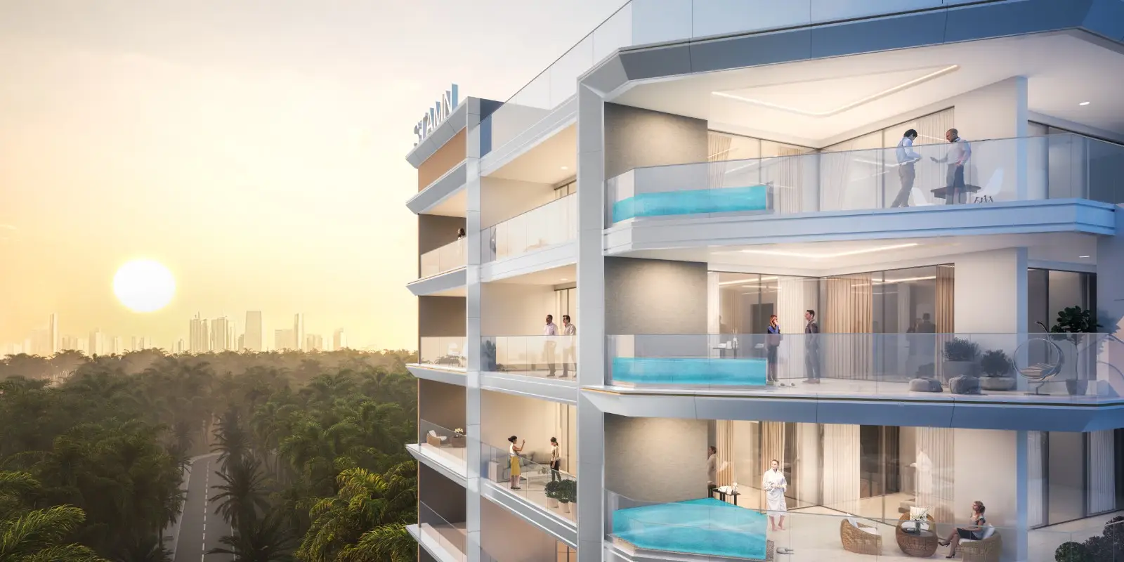 Residential Exterior shown in the STAMN "Stamn One" project catalogue, Jumeirah Garden City, Dubai