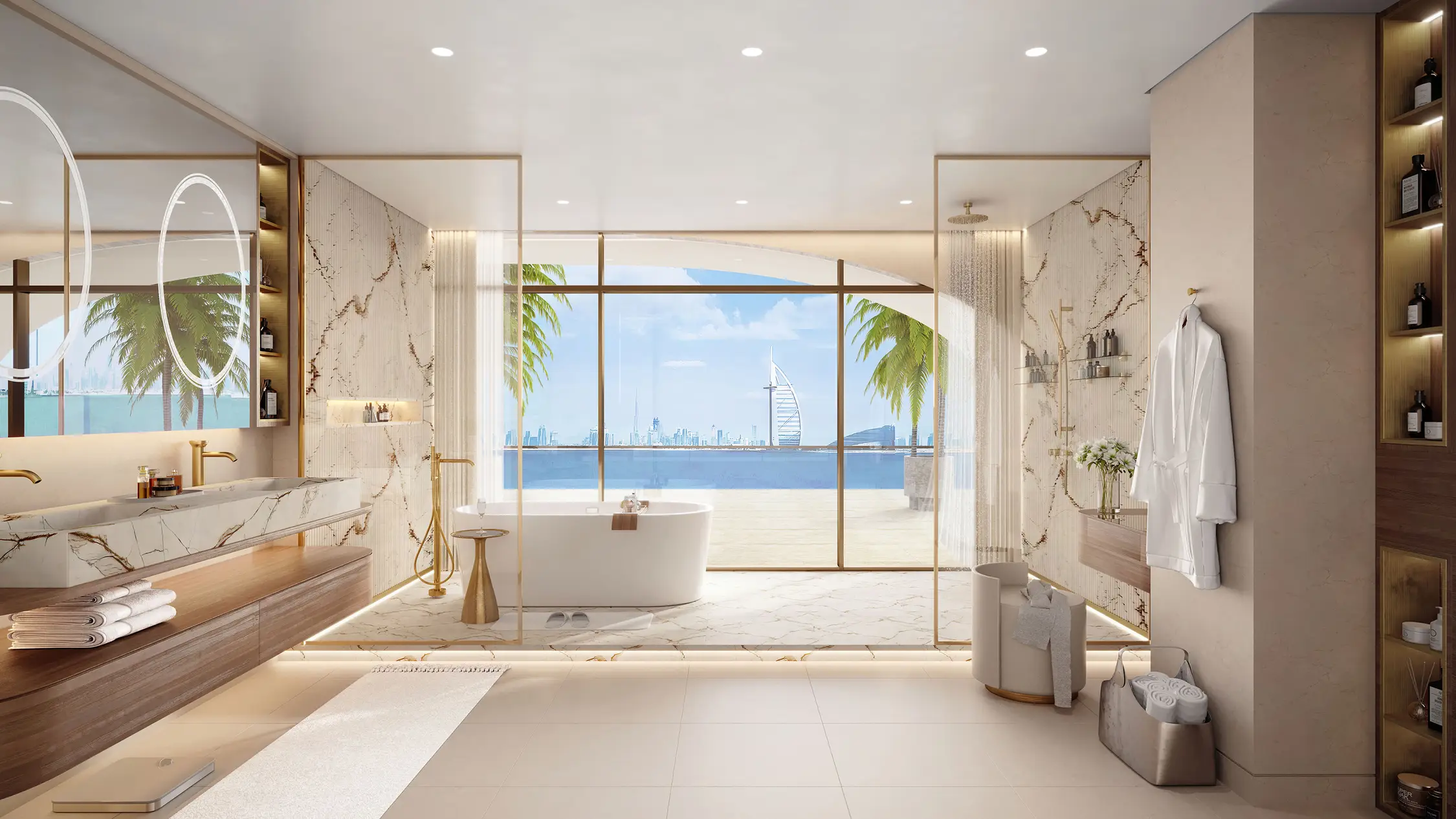 Bathroom shown in the ELLINGTON "Ocean House" project catalogue, Palm Jumeirah, Dubai
