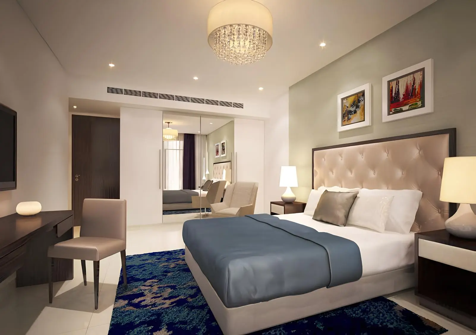 Bedroom interior shown in the DAMAC "Celestia" catalogue, Dubai South, Dubai