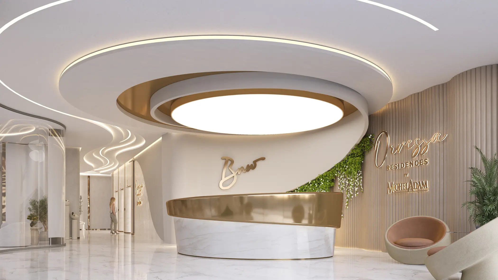 Lobby shown in the BNW DEVELOPMENTS "Orvessa" project catalogue, Al Furjan, Dubai