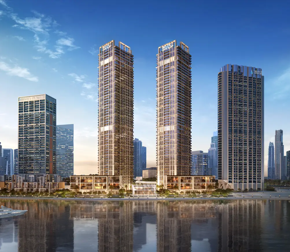 Waterfront shown in the SELECT GROUP "Peninsula Four, The Plaza" project catalogue, Business Bay, Dubai