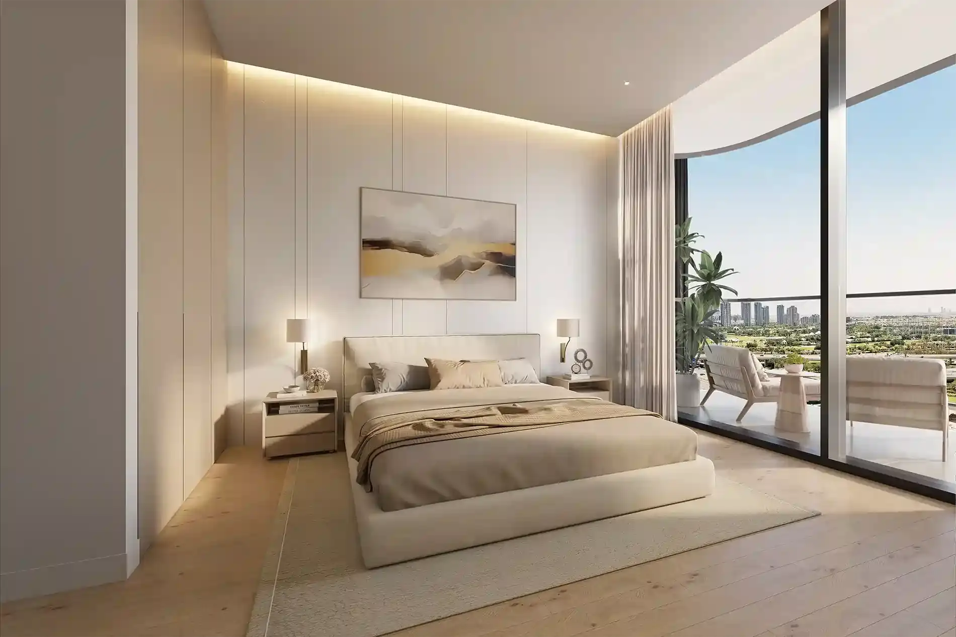 Bedroom shown in the AUM DEVELOPMENT "RYZE by AUM" project catalogue, International City, Dubai