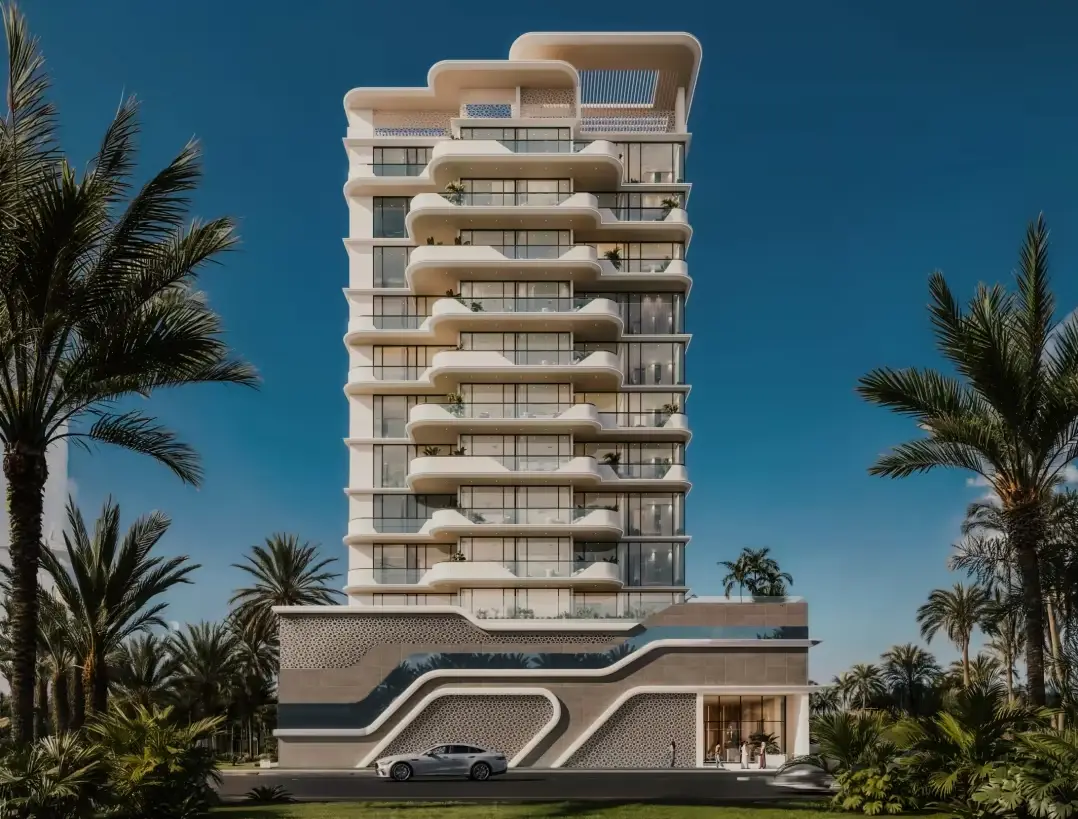 Residential Exterior shown in the ANAX DEVELOPMENTS "Evora Residences" project catalogue, Al Furjan, Dubai