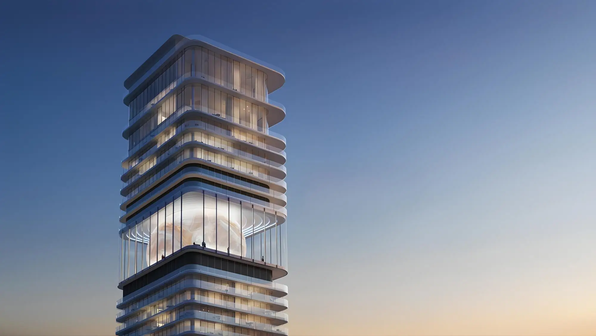 Residential Exterior shown in the ARADA PROPERTIES "Inaura Hotel & Branded Residences Downtown Dubai" project catalogue, Downtown Dubai, Dubai Residential Exterior shown in the ARADA PROPERTIES "Inaura Hotel & Branded Residences Downtown Dubai" project catalogue, Downtown Dubai, Dubai