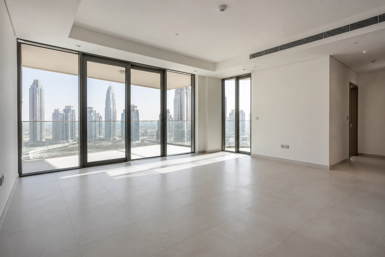 An unfurnished apartment with a balcony An unfurnished apartment with a balcony